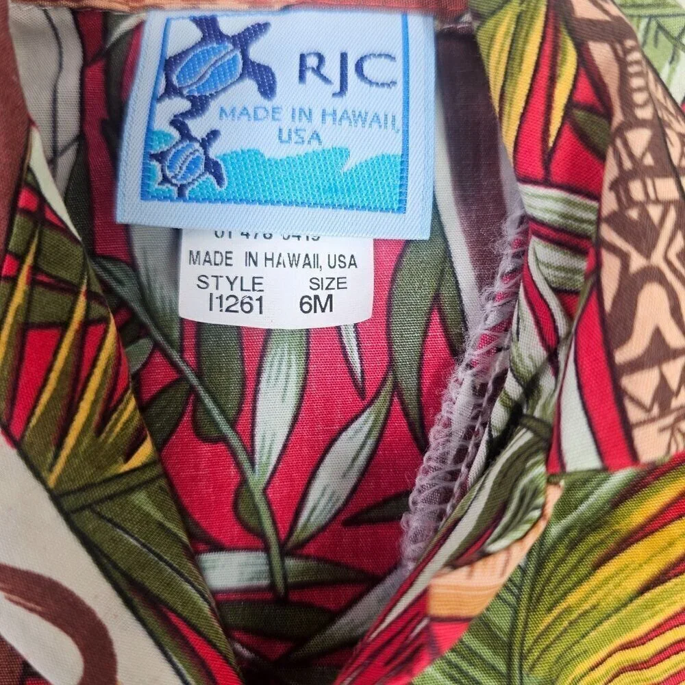 RJC Infant Boy Hawaiian Shirt Shorts Set 6M Cotton Surfboard Tropical Pattern NE
